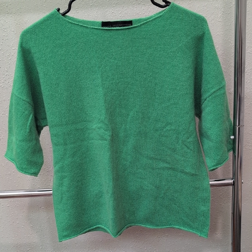 360 Cashmere Bright Green Knit Top
